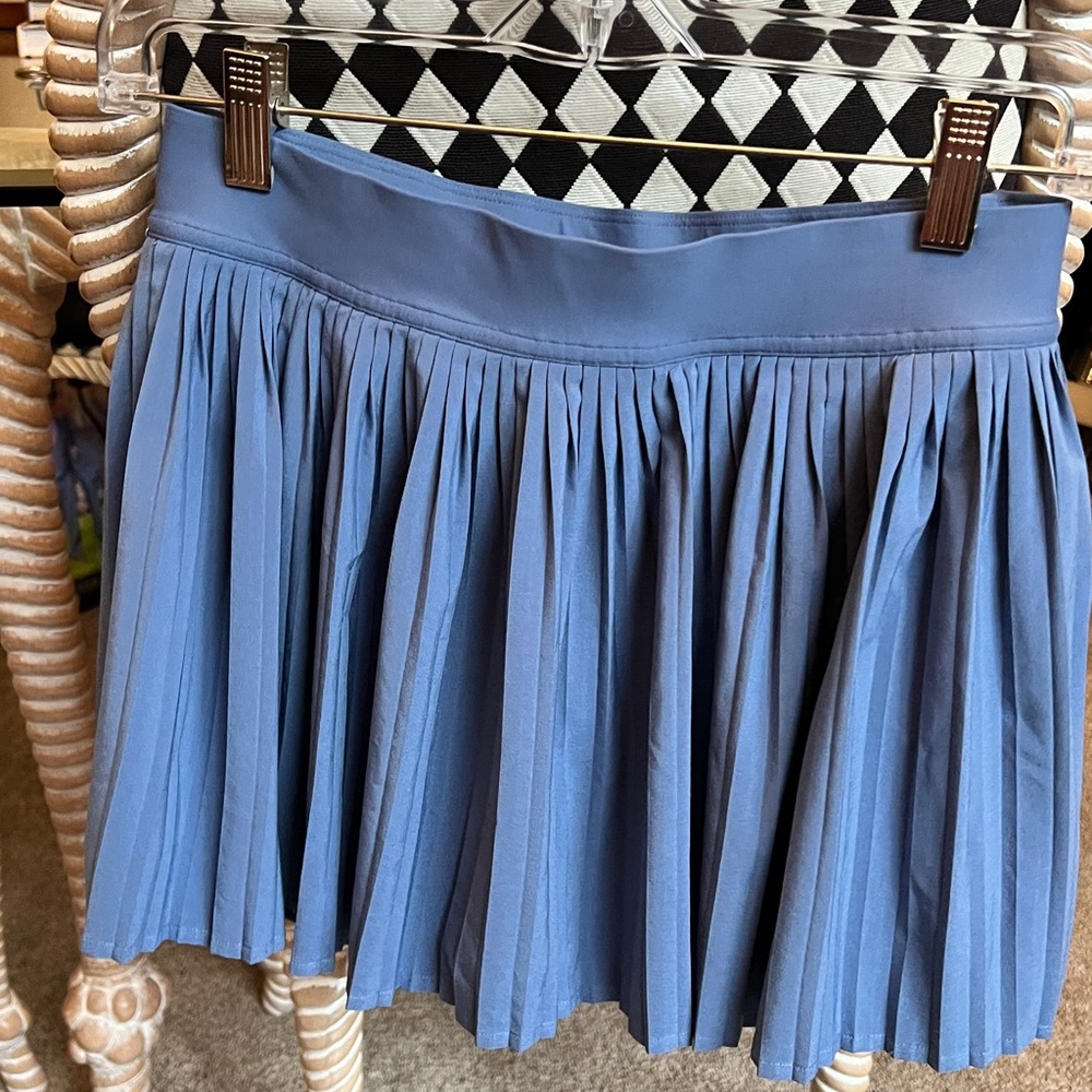 Lululemon Athletica Blue Pleated Skater Mini Skirt